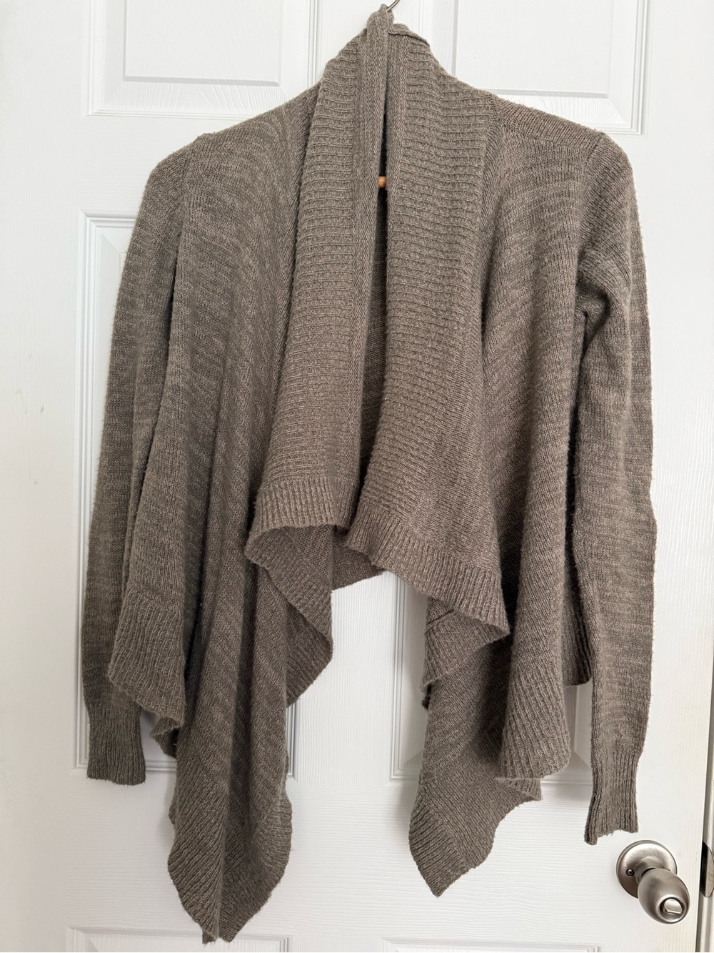 Abercrombie & Fitch Draped Open-Front Taupe Cardigan Lagenlook Y2K